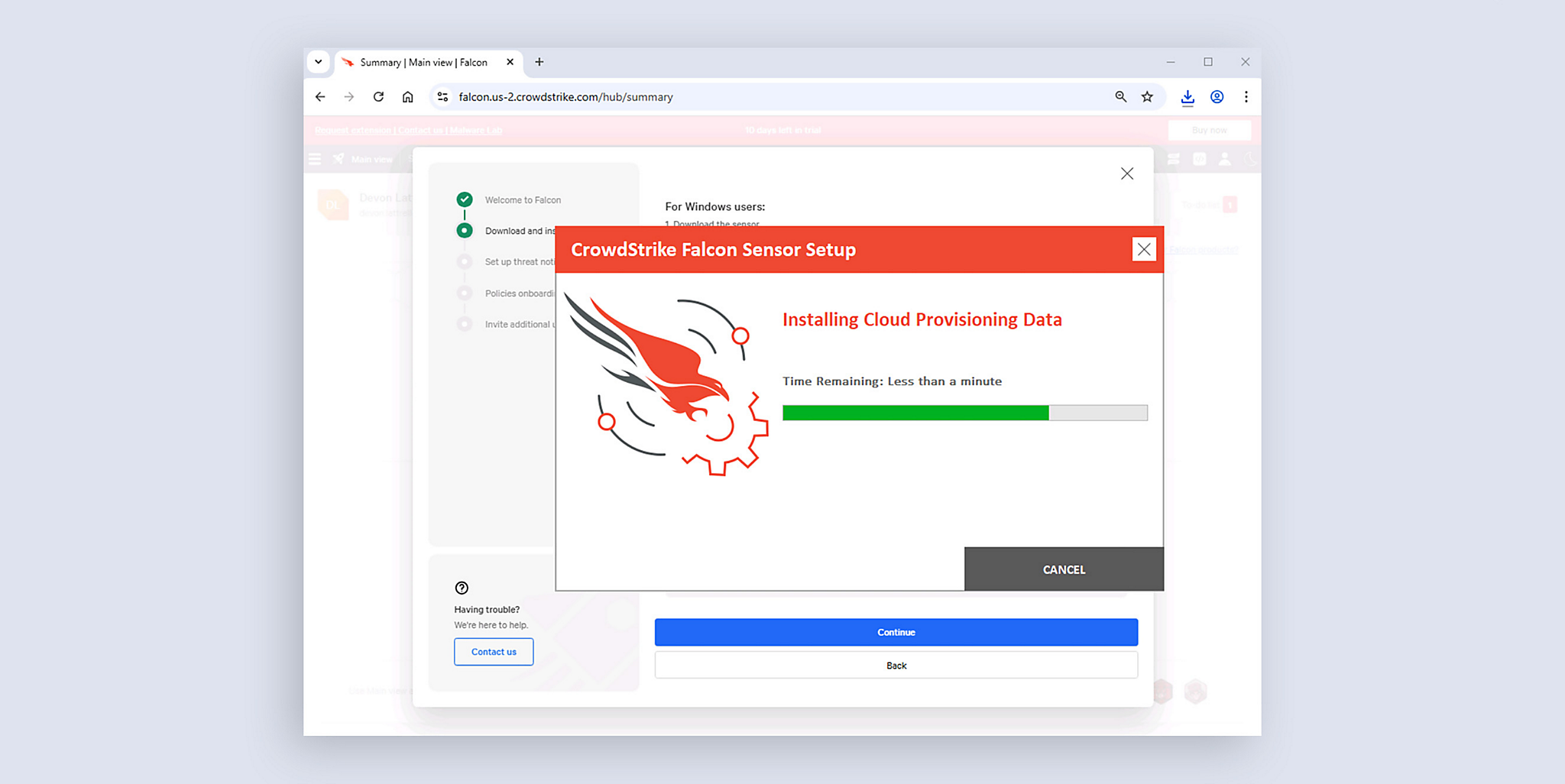 falcon sensor screenshot